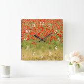 red summer flower clock quadratische wanduhr (Zuhause)
