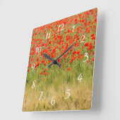 red summer flower clock quadratische wanduhr (Winkel)