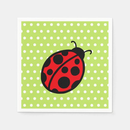 Red Summer Ladybug Picnic Party Napkins Serviette (Vorderseite)