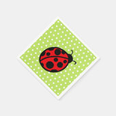 Red Summer Ladybug Picnic Party Napkins Serviette (Ecke)
