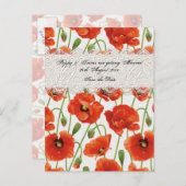 Red Summer Poppy Ankündigungspostkarte (Vorne/Hinten)