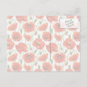 Red Summer Poppy Ankündigungspostkarte (Rückseite)