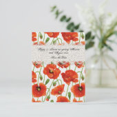 Red Summer Poppy Ankündigungspostkarte (Stehend Vorderseite)