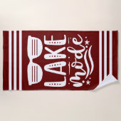 Red Summer Sonnenbrille Lake Mode Stripe Border Strandtuch (Vorderseite)