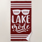 Red Summer Sonnenbrille Lake Mode Stripe Border Strandtuch (Vorderseite)