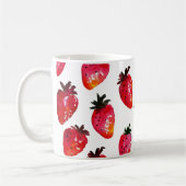 Red Summer Strawberries Niedlich Boho Hand-Illustr Kaffeetasse (Links)