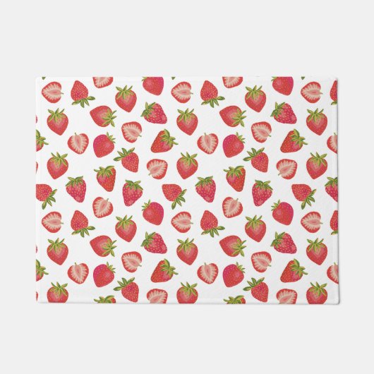 Red Summer Strawberry Pattern Fußmatte (Vorderseite)