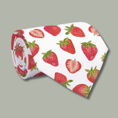 Red Summer Strawberry Pattern Neck Tie Krawatte