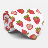 Red Summer Strawberry Pattern Neck Tie Krawatte (Gerollt)