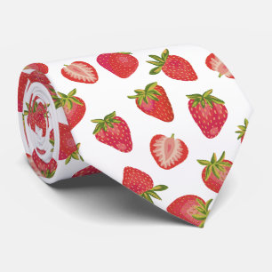 Red Summer Strawberry Pattern Neck Tie Krawatte