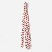 Red Summer Strawberry Pattern Neck Tie Krawatte (Rückseite)