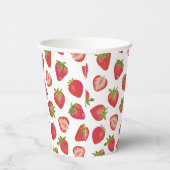 Red Summer Strawberry Pattern Pappbecher (Rechts)