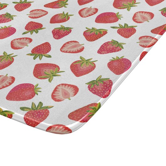 Red Summer Strawberry Pattern Schneidebrett (Ecke)