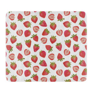 Red Summer Strawberry Pattern Schneidebrett