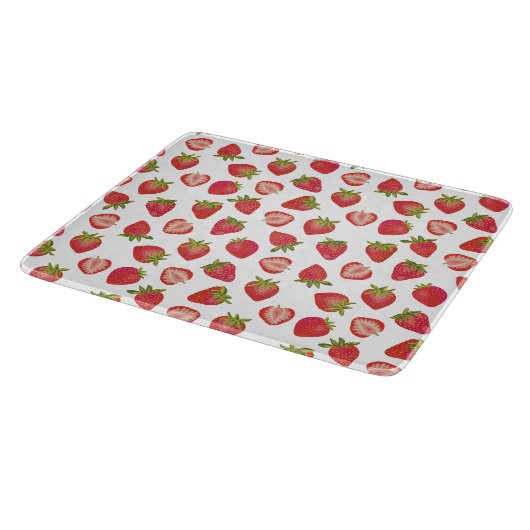 Red Summer Strawberry Pattern Schneidebrett (Ecke)