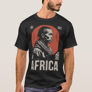 Red Sun African Portrait Kulturerbe Kunst T-Shirt