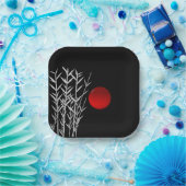 Red sun black white zen   pappteller (Party)