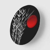 Red sun black white zen runde wanduhr (Winkel)