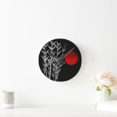 Red sun black white zen runde wanduhr (Zuhause)