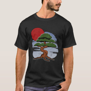 Red Sun Bonsai Japanischer Zen Planting Planter T-Shirt