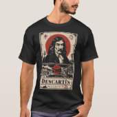 Red Sun Descartes | Philosophieportrait T-Shirt (Vorderseite)