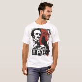 Red Sun Edgar Allan Poe | Gothic Writer Portrait T-Shirt (Vorne ganz)