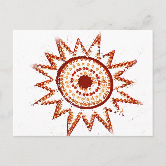 Red Sun in Lights Grunge Cutout Postkarte (Vorderseite)