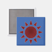 Red Sun Magnet (Vorderseite/Rückseite)