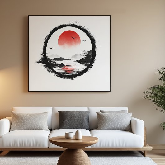 Red Sun Mountain Art - Zen Balance Poster