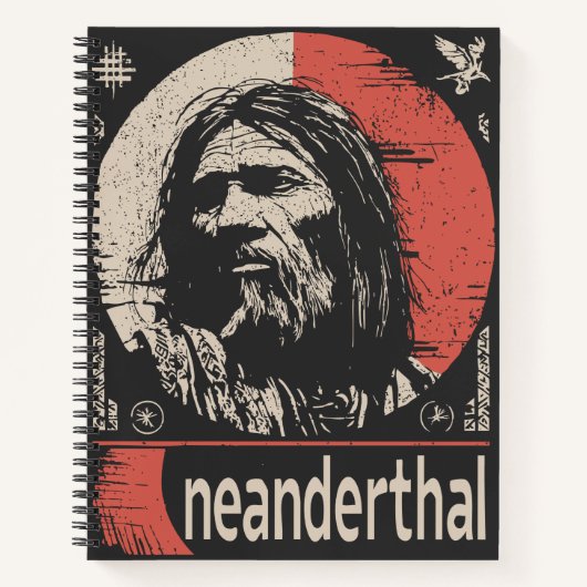 Red Sun Neanderthal | Ancient Ancestor Art Notizblock (Vorderseite)