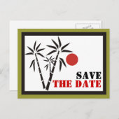 Red Sun Save the Date Postkarten (Vorne/Hinten)