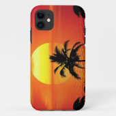 Red Sun Tropical Palm Beach Case-Mate iPhone Hülle (Rückseite)