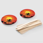 Red Sun Tropical Palm Beach Fächer (Non-assembled)