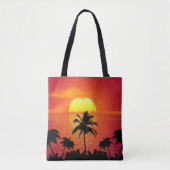 Red Sun Tropical Palm Beach Tasche (Vorderseite)