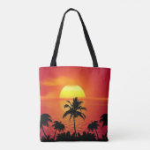 Red Sun Tropical Palm Beach Tasche (Rückseite)