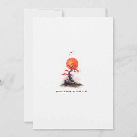 Red Sun und Old Sakura Wedding Save the Date (Rückseite)