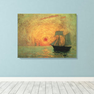 Red Sun von Maxime Maufra, Vintager Impressionismu Leinwanddruck