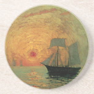 Red Sun von Maxime Maufra, Vintager Impressionismu Untersetzer