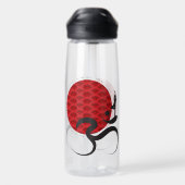 Red Sun Yoga Spiritual Indian Meditat Om Ohm Logo Trinkflasche (Rückseite)