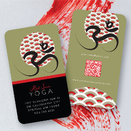 Red Sun Yoga Spiritual Indian Meditat Om Ohm Logo Visitenkarte