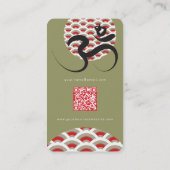 Red Sun Yoga Spiritual Indian Meditat Om Ohm Logo Visitenkarte (Rückseite)