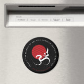 Red Sun Yoga Spiritual Indian Meditat Om Om Logo Magnet (In Situ (Geschirrspüler))
