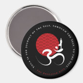 Red Sun Yoga Spiritual Indian Meditat Om Om Logo Magnet (Vorderseite/Rückseite)