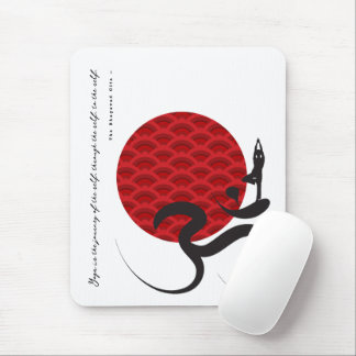 Red Sun Yoga Spiritual Indian Meditat Om Om Logo Mousepad