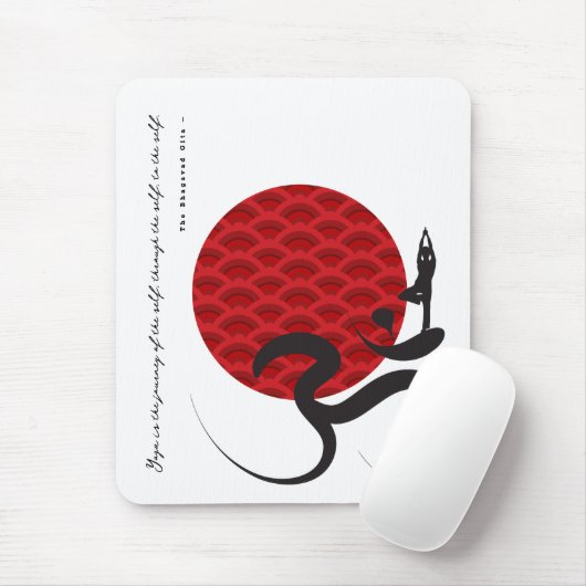 Red Sun Yoga Spiritual Indian Meditat Om Om Logo Mousepad (Mit Mouse)