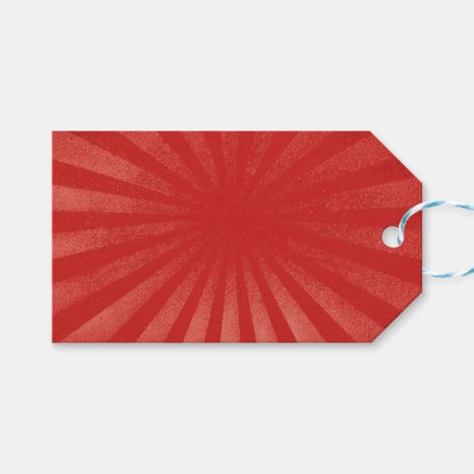 Red Sunburst Background – Vintage Retro Texture Geschenkanhänger (Vorderseite (Horizontal))