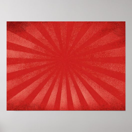 Red Sunburst Background – Vintage Retro Texture Poster (Vorne)