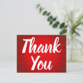 Red Sunburst Vielen Dank Postcard Postkarte (Stehend Vorderseite)