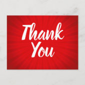 Red Sunburst Vielen Dank Postkarte (Vorderseite)