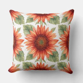 Red Sunflower Pattern Kissen